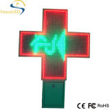 80*80 Full Color Time Date Temperature Outdoor Advertising LED Cross Pharmacy Display