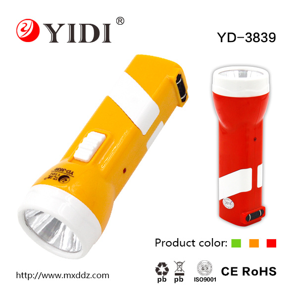 1W Plastic Rechargeable LED Torch Flashlight
