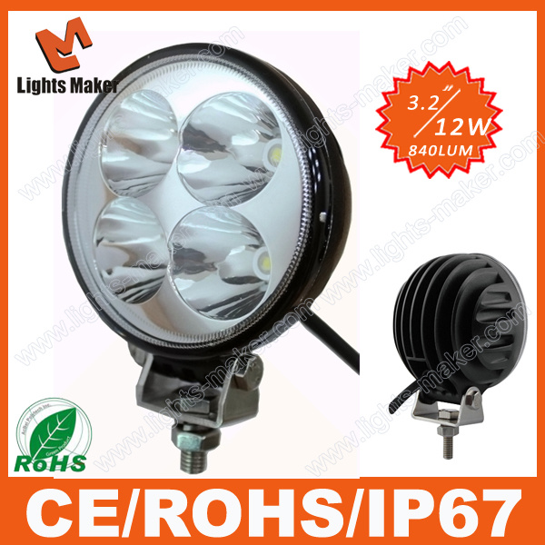 High Quality 12W 4'' LED Work Light for 4X4 Driving Light Heavy Duty LED Light