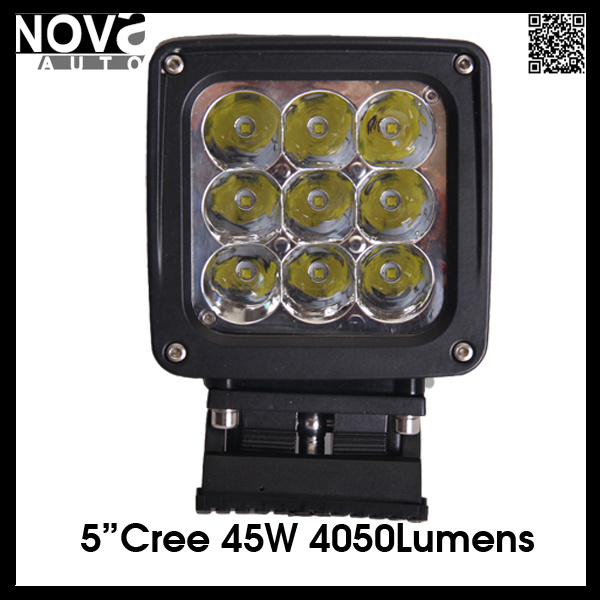 45W Waterproof Offroad LED Work Light Driving Light Truck Tractors Machine Motorcycle Light