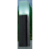 Solar Rattan Bollard Light with 2 White LEDs